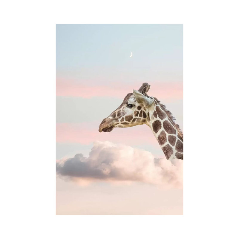 Dreaming Giraffe - Print on Canvas, 101.6cm H x 66.04cm W x 3.81cm D, Wrapped Canvas