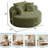 Bonelesss Oversized Round Chair Lounge Chaise Indoor, Upholstered Corduroy Deep Seat Cloud Large Circle Sofa Chair, No Assembly Required, Fluffy Modern Sleeper Sofa Bed for Reading, Living Room, Bedroom-1083334270