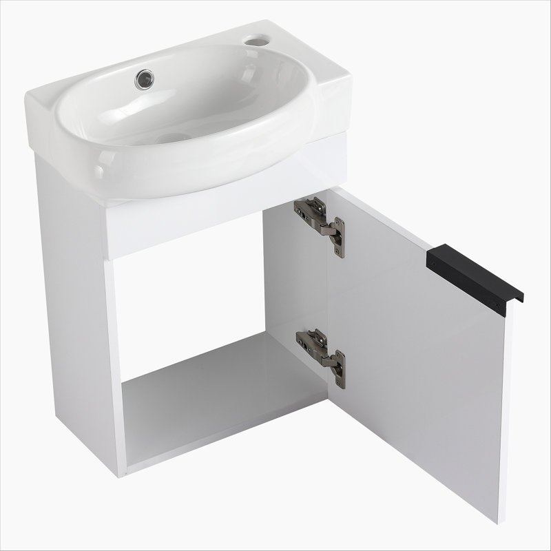 Meuble-lavabo avec lavabo et support de rangement pour petite salle de bain