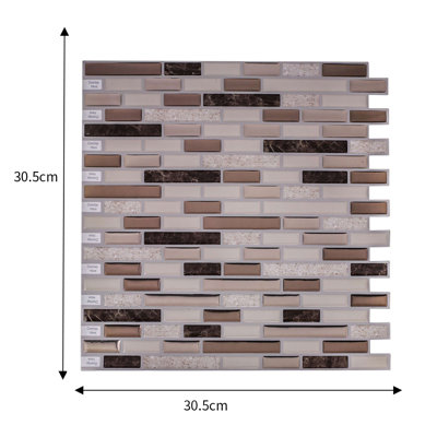 3D Mosaic Crystal Gel Peel & Stick Wall Tiles
