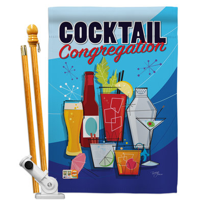 Double Sided 40'' H x 28'' W Polyester Flag Set