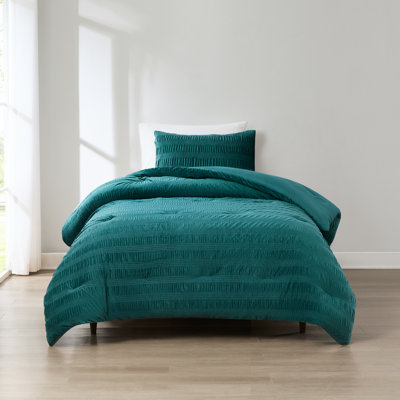 Azalea Ruched Velvet Stripe Comforter Set
