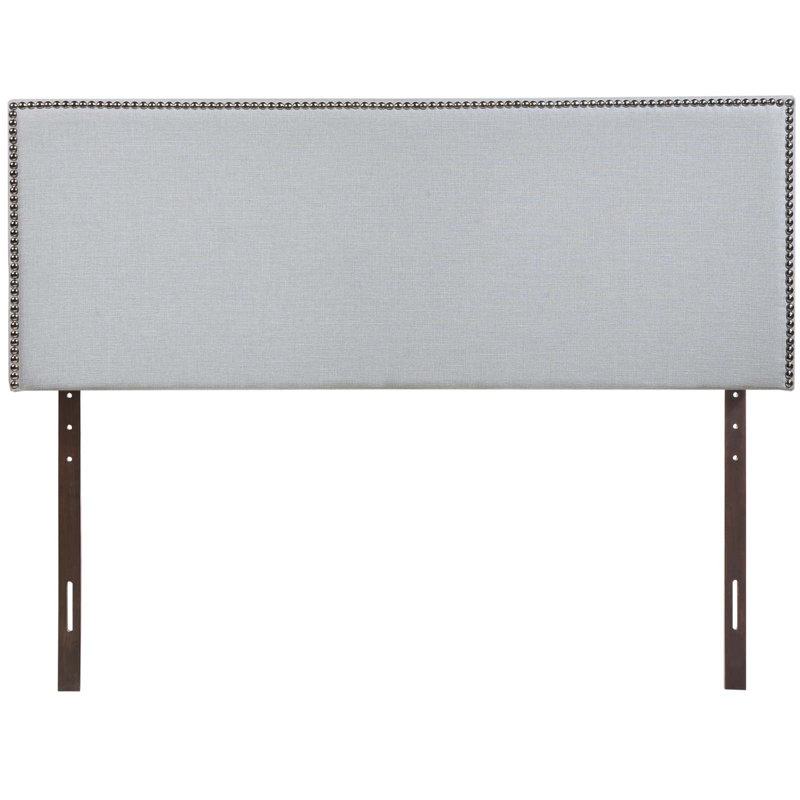 Tête de lit tapissier cloutée, Gris, Très grand