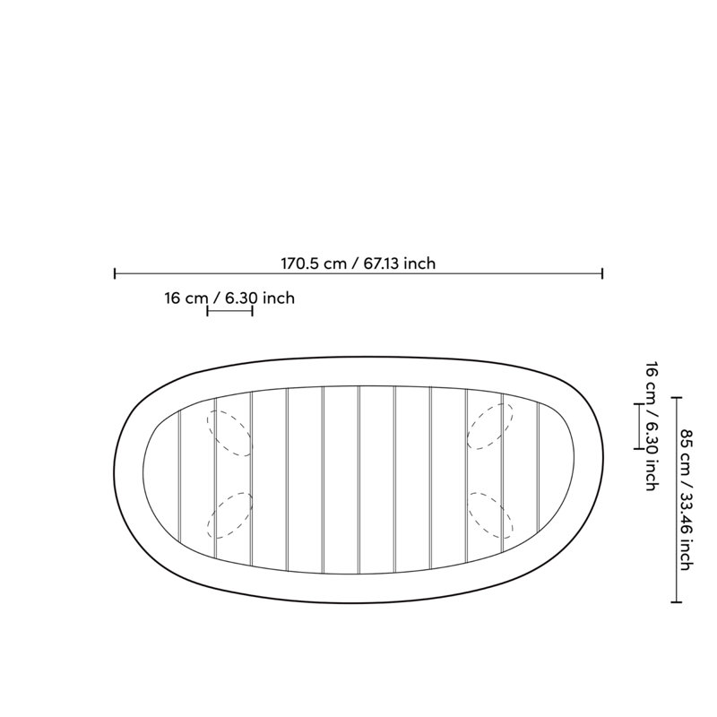 Outdoor Coffee Table Free Form Natural Teak - Top