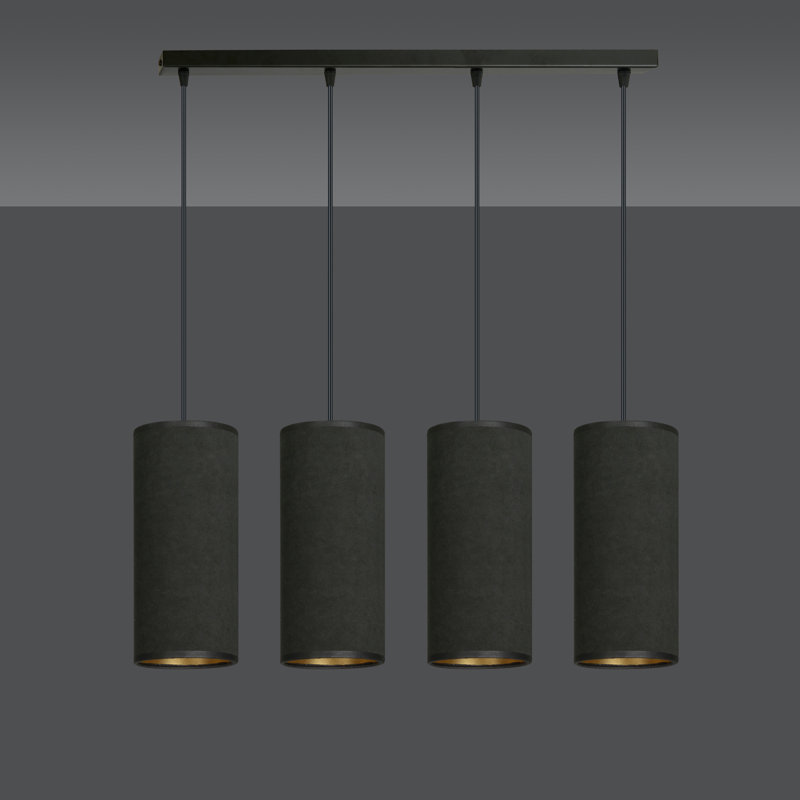 Ealidh 4 - Light Steel Kitchen Island Pendant, Black