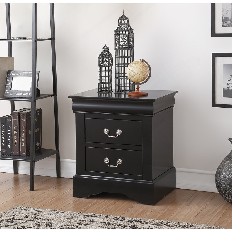 Table de chevet sophistiquée avec deux tiroirs spacieux, idéale pour l'organisation de la chambre à coucher et la décoration intérieure moderne
