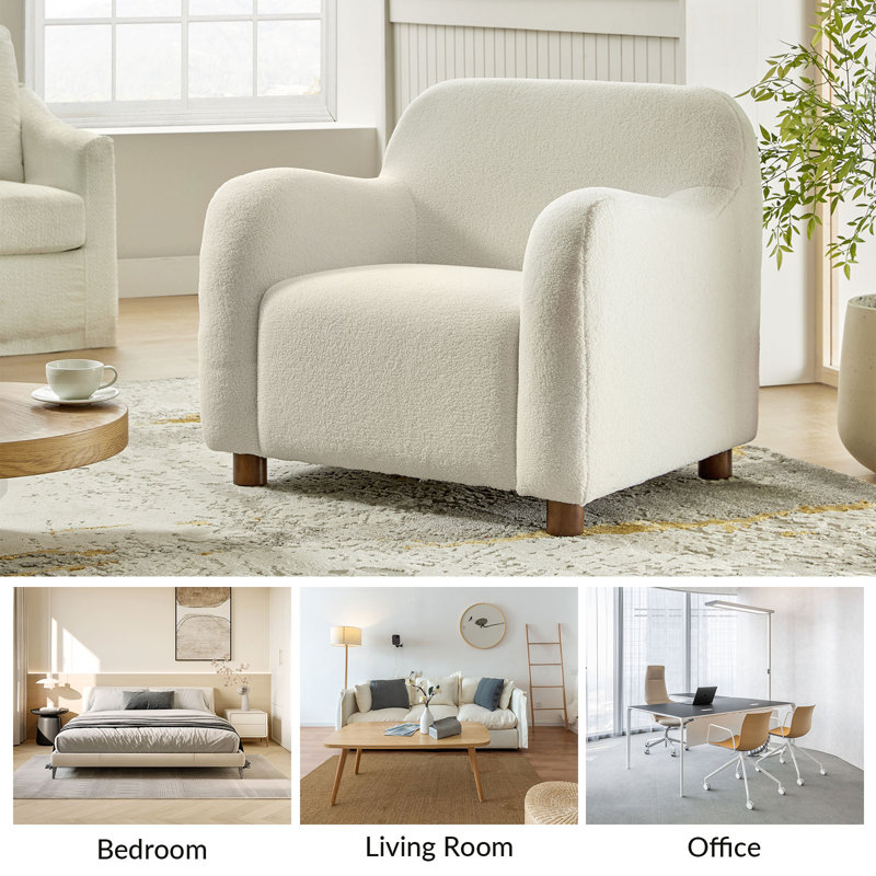 Upholstered Armchair, Ivory