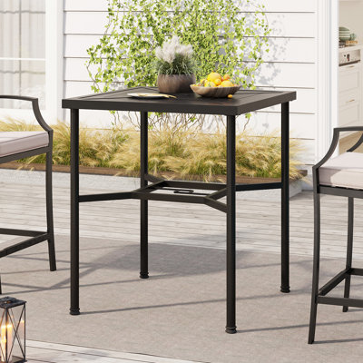 Alyne 32" Square Metal Outdoor Bar Table