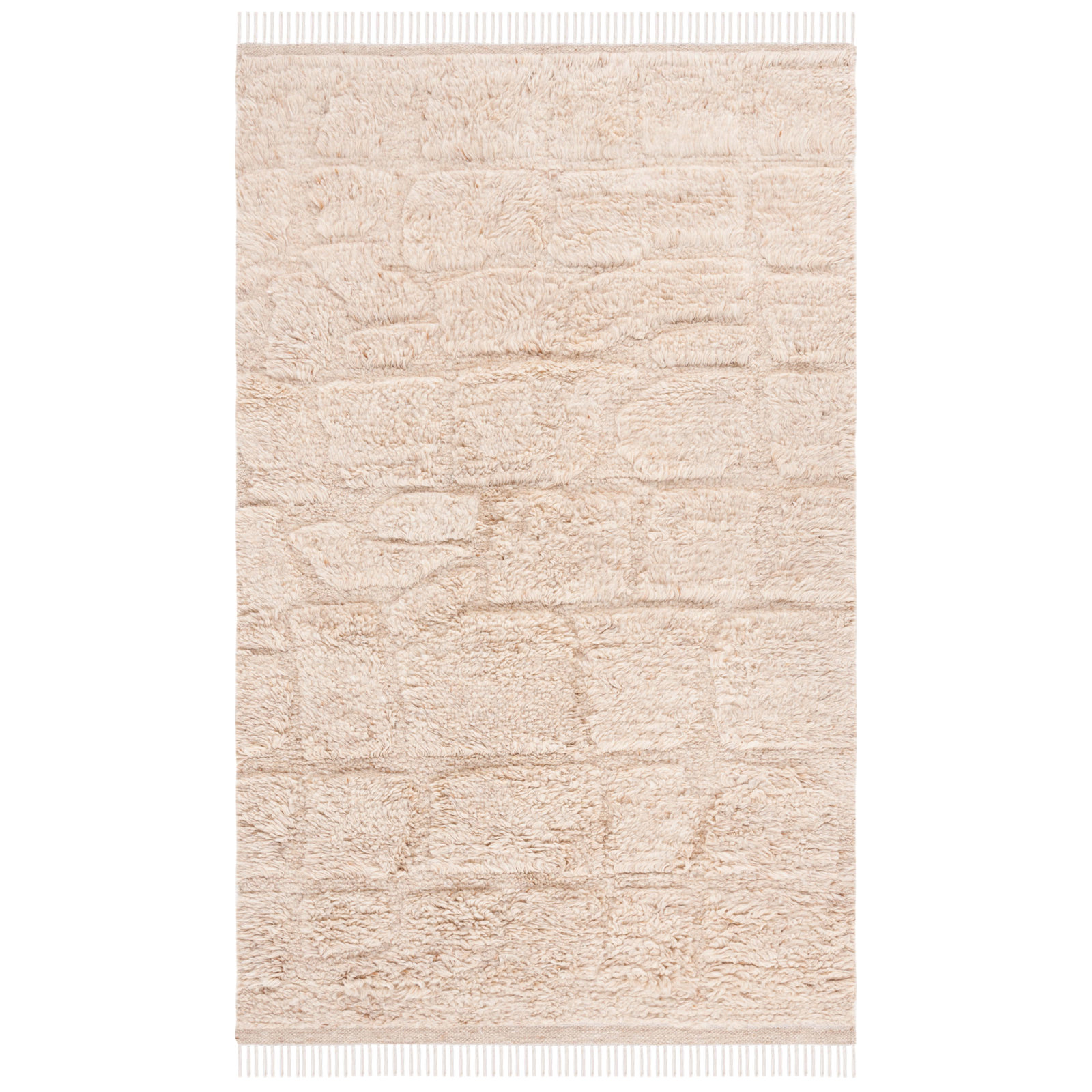 Alexei Handmade Beige Rug, Rectangle 6' x 9'