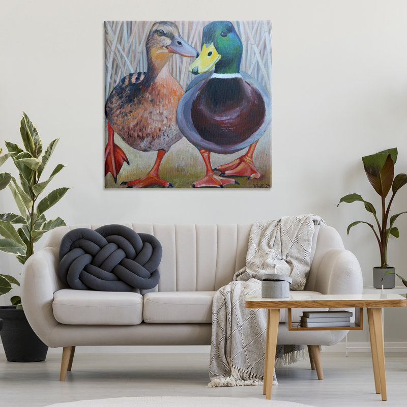 Canard colvert et canards bruns, conception de Violeta Vollmer, H 36 po x l 36 po