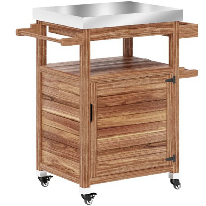 Îlot de cuisine extérieur en bois massif