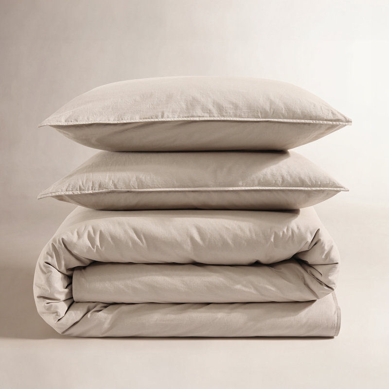 Ensemble de housse de couette Calvin Klein, Housse de couette pour très grand lit et 2 très , Brun chameau