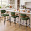 Tabouret de bar enveloppant en noyer avec siège rembourré-418163246
