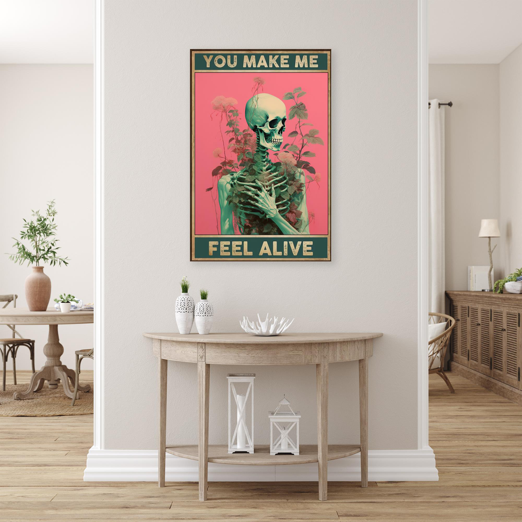 Trinx Flowers You Make Me Feel Alive - 1 Piece Rectangle Graphic Art Print  On Wrapped Canvas On Canvas Print