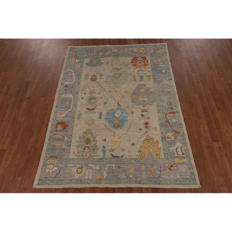 Vegetable Dye Oushak Oriental Rug 5x7