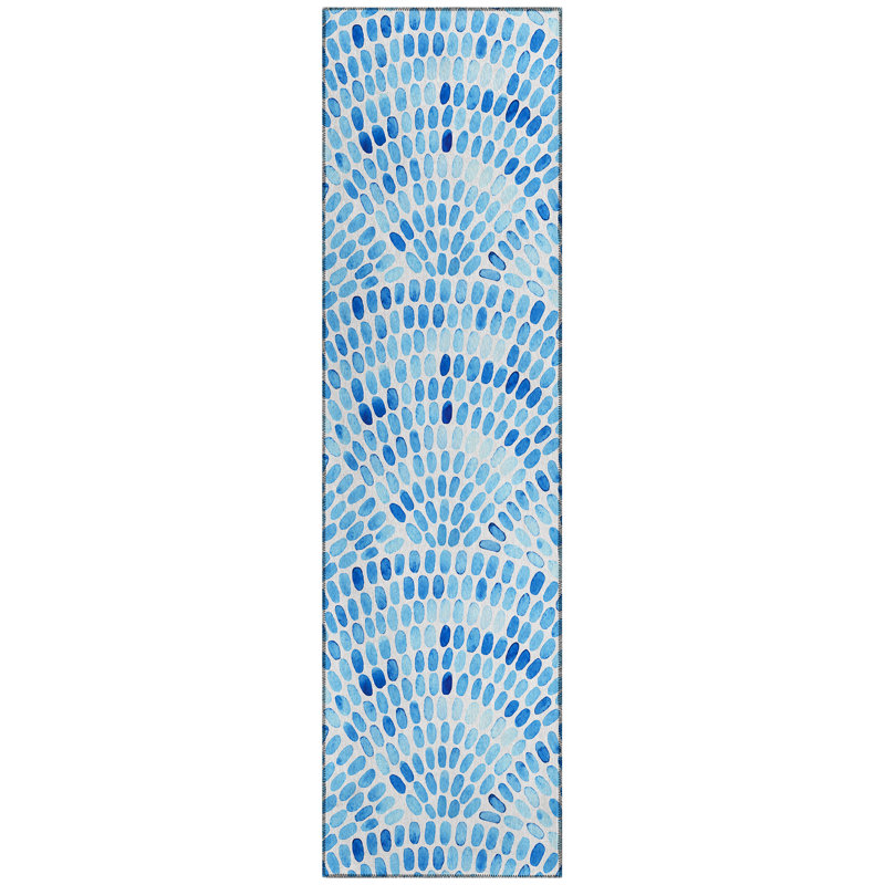 Tapis intérieur / extérieur en polyester tissé à la machine Deloni, Tapis de couloir 2 pi 3 po x 7 pi 6 po