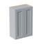 Armoire murale en bois massif gris Shaker avec portes à fermeture douce, tablettes réglables - rangement à double porte pour la cuisine, la salle de bain, la buanderie, le garage (assemblage facile)-1736594416-1736594429