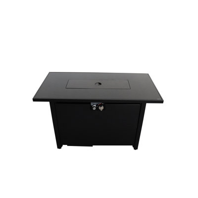 Steel Outdoor Heating Pit Table, 25" H X 42" W, Black, Enjoyable Time Fire Table Outdoors