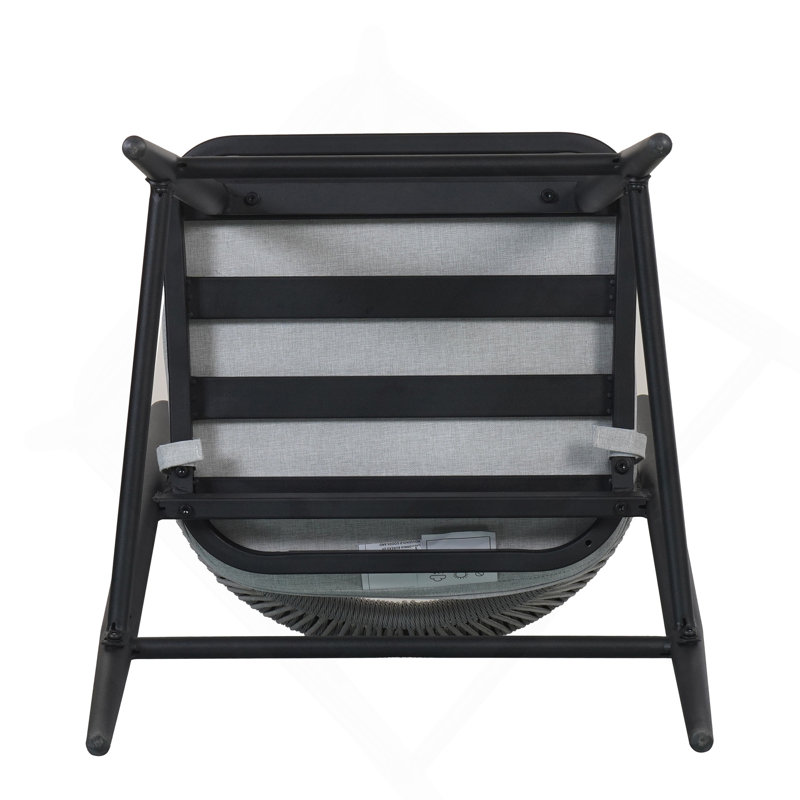 Tabourets de comptoir d'extérieur à structure en métal à hauteur d'assise de 26 po avec dossier en forme de feston en rotin PE, ensemble de 2