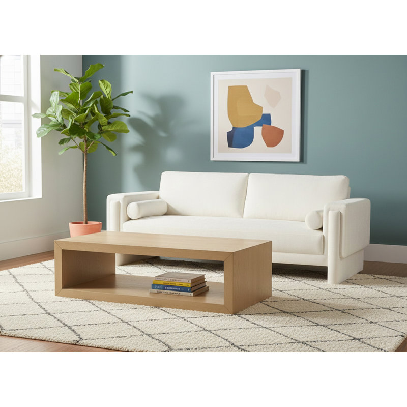 Ivanio Upholstered 89'' Sofa, Cream Chenille Fabric