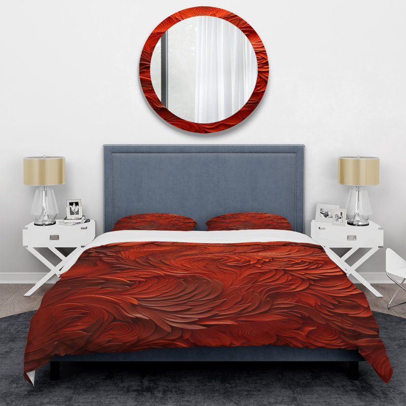 Ensemble de housse de couette Volachic Red Fusion Vector 2 - Tachisme, Housse de couette simple + 1 taie décorative stan