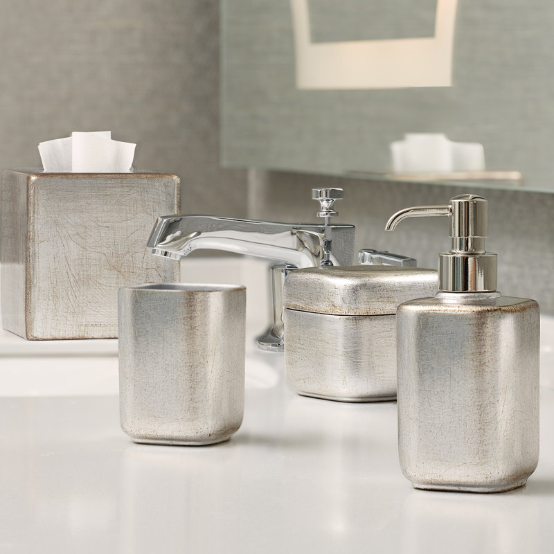 Ava Ceramic / Porcelain Tissue Box Cover, Silver