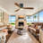 60" Smart Flush Mount Ceiling Fan with Light, 3CCT, Reversible Motor, Remote Control, APP&Voice Control, and Solid Wood Blades-1097902069-1097902074