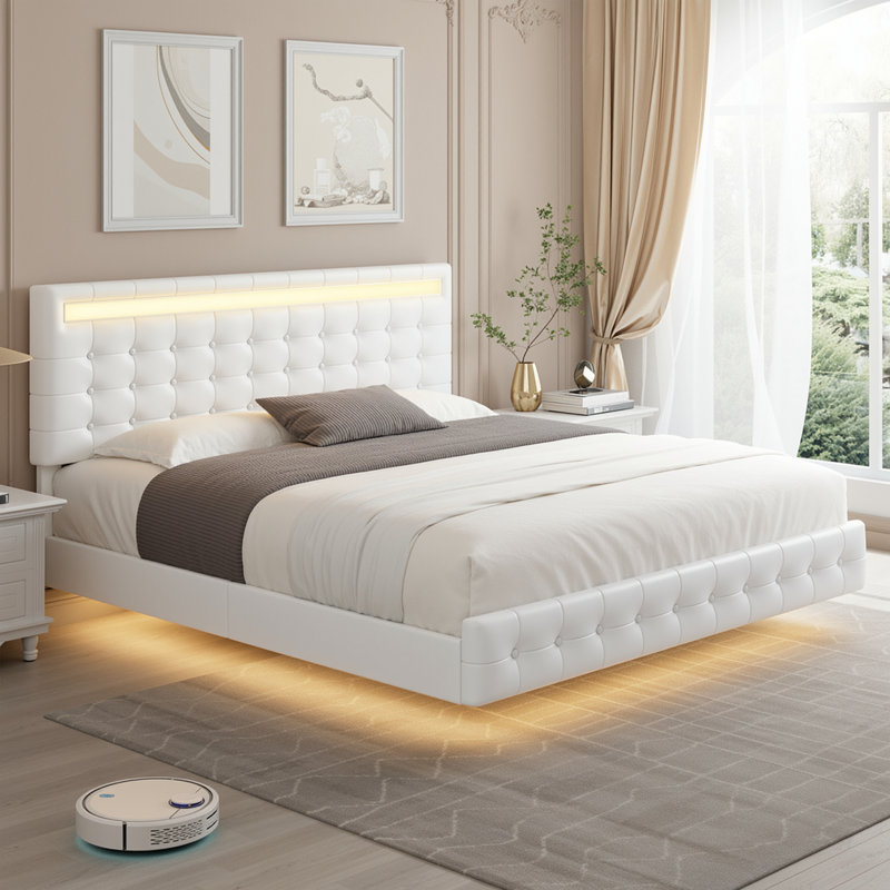 Bocar Standard Platform Bed, Full / Double, White