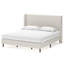 Lits King modernes, cadre en bois recouvert de chenille beige pour maisons spacieuses