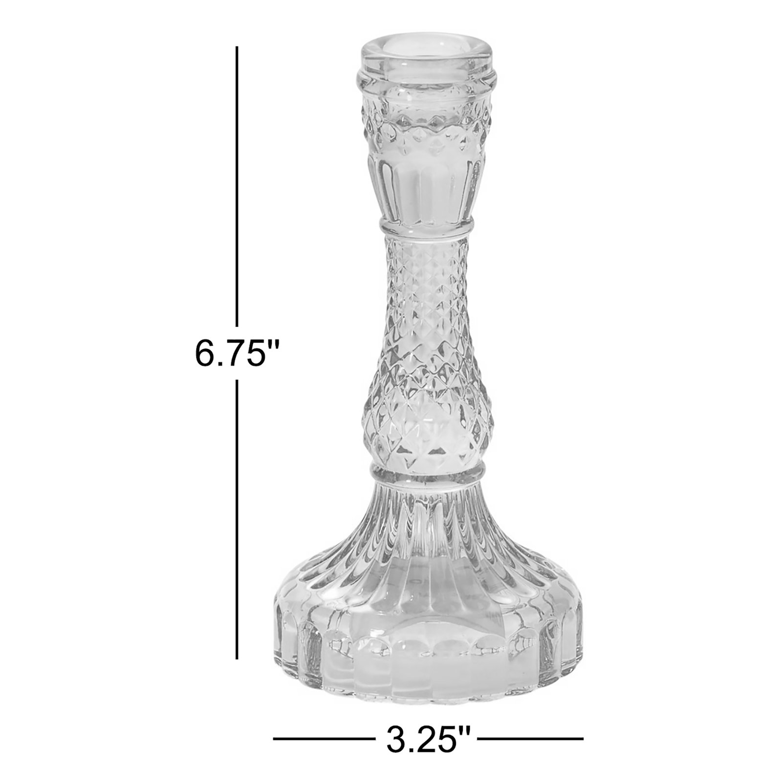 Samira Glass Tabletop Candlestick, Amber