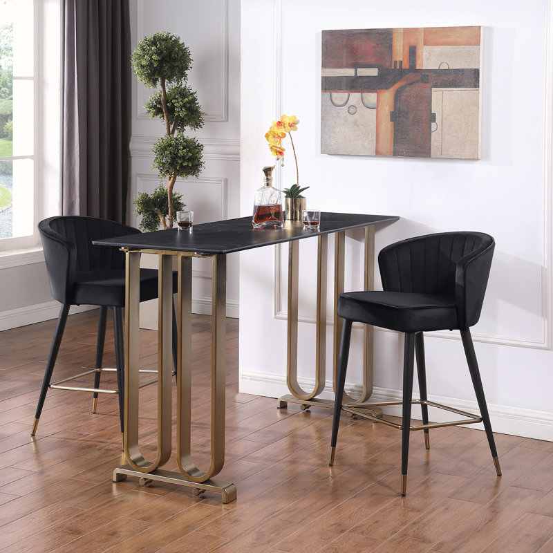 Tabouret de comptoir rembourré 27,2 po Lindsi, Rose clair
