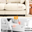 Canapé modulaire à quatre places en chenille beige, siège, conception plissée, 2 coussins décoratifs pour espaces de lecture, canapé modulaire en chenille, tissu froissé, coussins, convient aux espaces de vie-1419500637