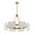 8-Light Gold Chandelier With White Stained Glass Shades