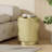 Golden Round Side Table With Vertical Stripes