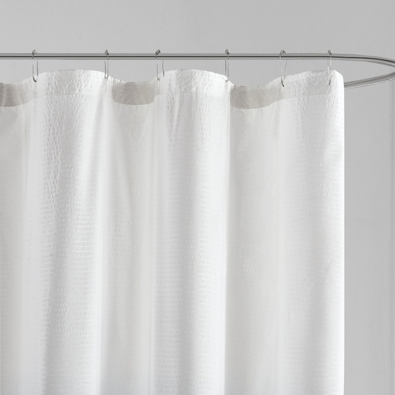 Blue Ombre Seersucker Fabric Shower Curtain 72" x 72"