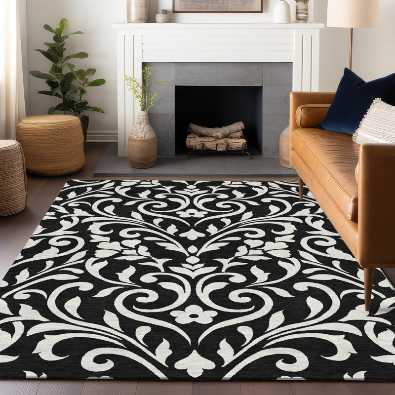 Malek Washable Floral Indoor / Outdoor Rug, Rectangle 8' x 10'