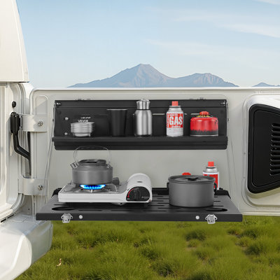 Table de hayon, pour Ford Bronco 2021-2025, 88 lb, panneau rabattable à double couche Molle en acier au carbone, porte-bagages arrière