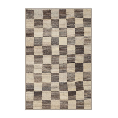 Tapis abstrait beige / olive