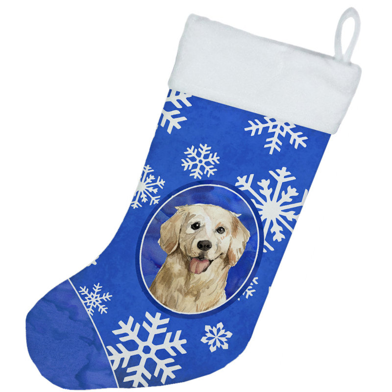 Chaussette de noël winter flocons de noël, Golden retriever