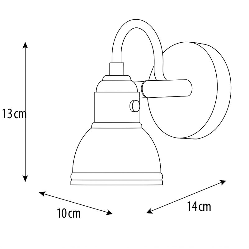 Lentz Unique Industrial Designed Switched Wall Spot Light, Satin Nickel