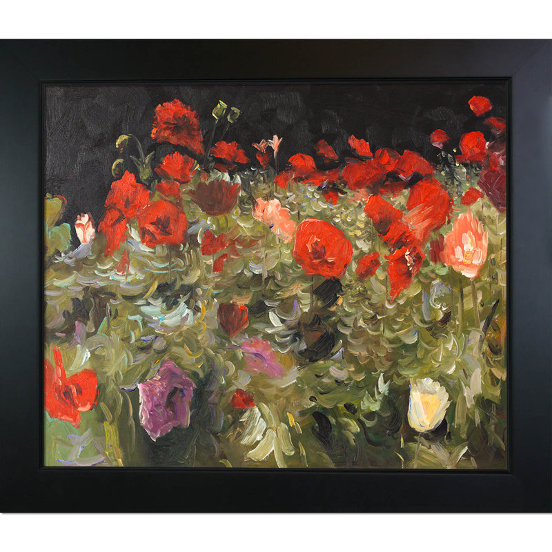 «Poppies» par John Singer Sargent, reproduction d'art sur toile encadrée, H 24,75 po x l 28,75 po x P 2 po
