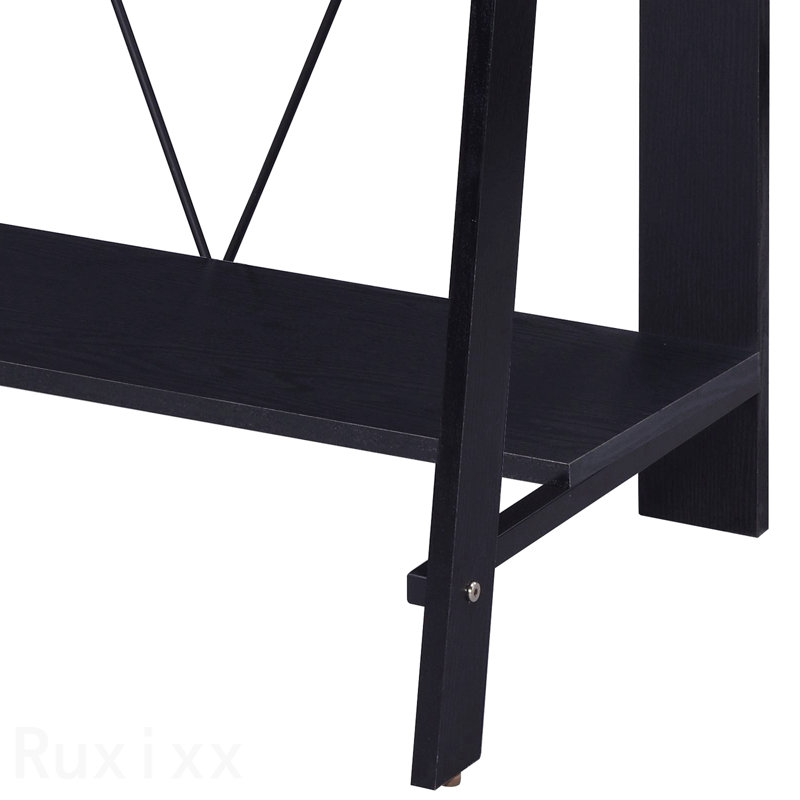Bureau d'écriture noir avec tablette supérieure, Noir / Noir
