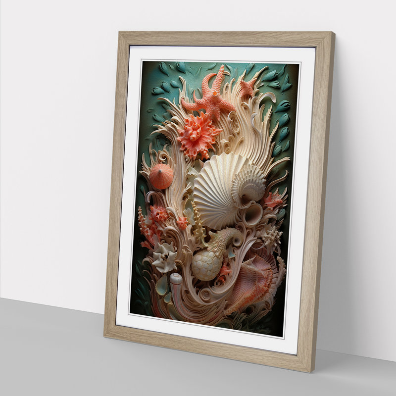 Seashell Symbolism - Framed Print, Oak, 34cm H x 25cm W x 2cm D