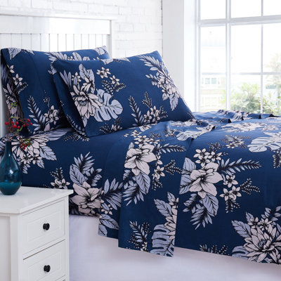 Flora 300 Thread Count Floral 100% Cotton Sheet Set by Southshore Fine Linens