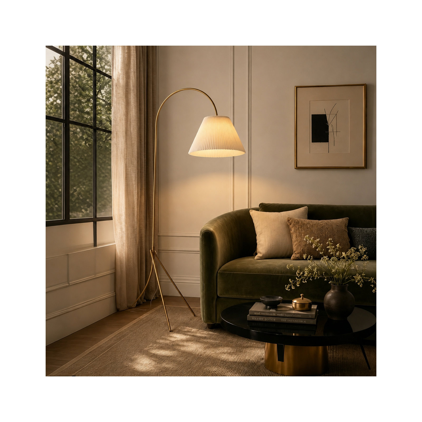 72.5'' Arched/Arc Floor Lamp, Gold