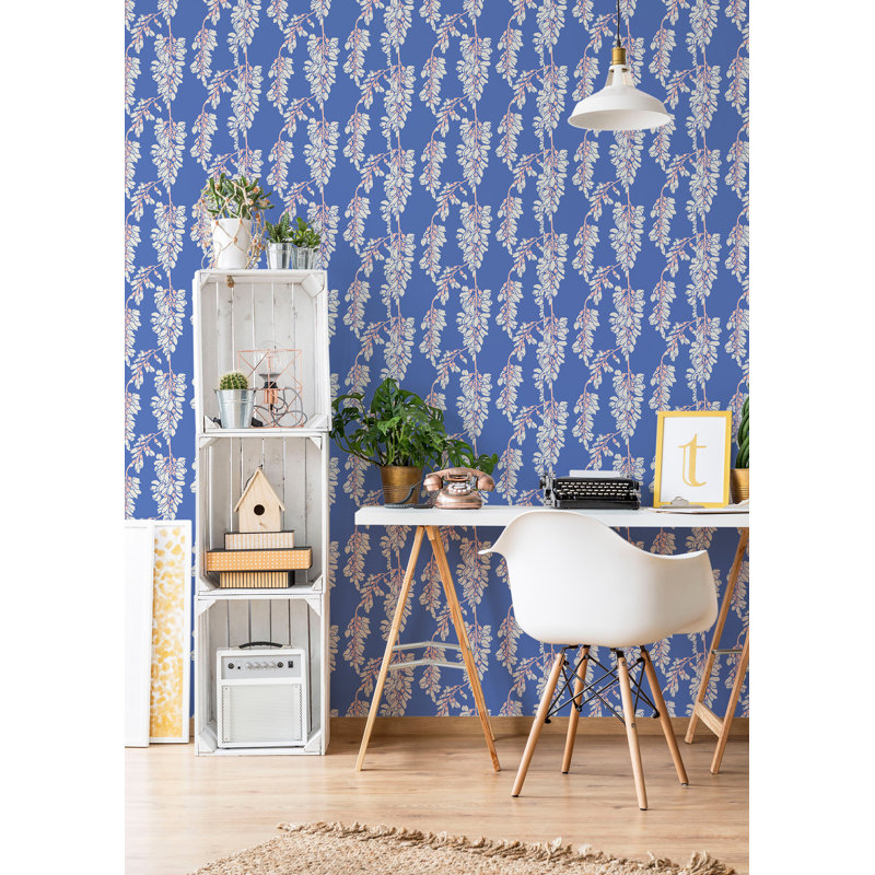 Nomad Heart Breaker 10' L x 24" W Wallpaper Roll, Light Blue, Peel & Stick