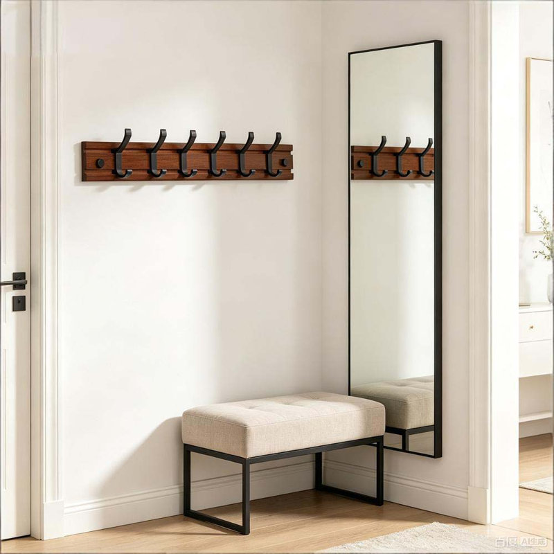 Portemanteau mural en bois