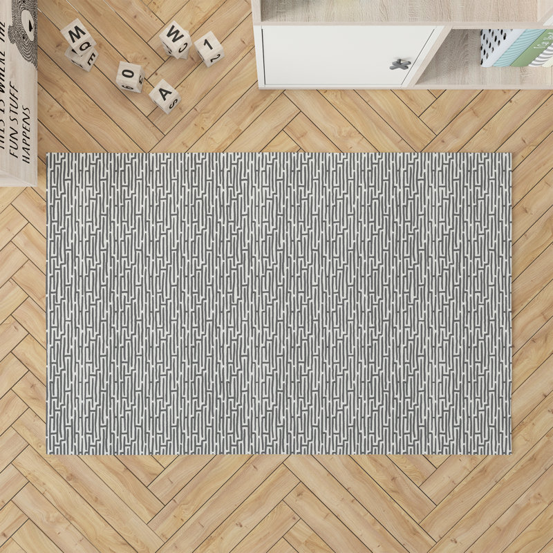 Twilight Labyrinth Activity Mat, Rectangle 5' x 7', Ivory/Charcoal