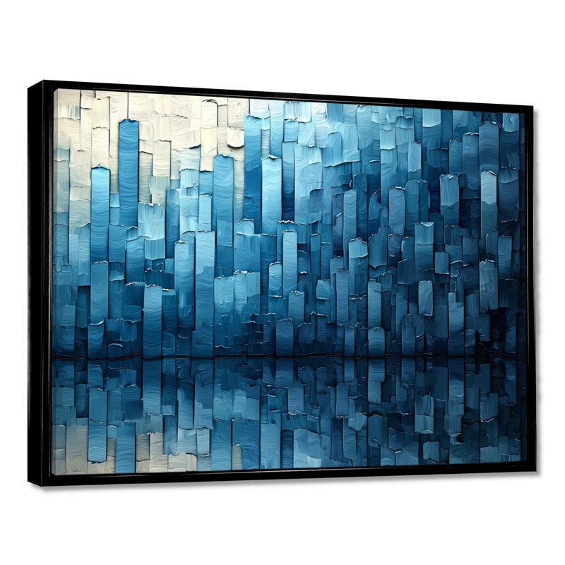 Imal - Abstract Wall Art, H 30 po x l 40 po, Noir, noir, noir, noir, Impression encadrée flottante