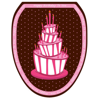 Adhésif décoratif pour siège de toilette Birthday Cake